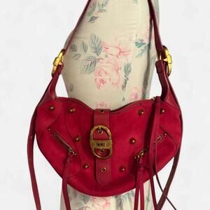 Burgundy+Gold Hardware Y2K JWPEI Shoulder Bag.